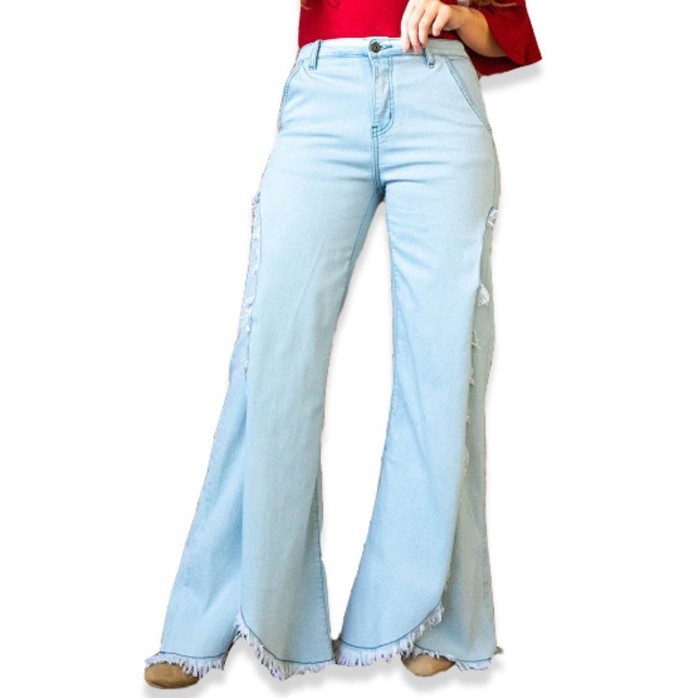 Soleil & Skye Wide Leg Denim Jeans Plus Sizes NEW WITH TAGS